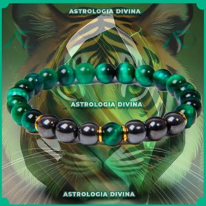 Pulsera de doble protección ojo de tigre verde
