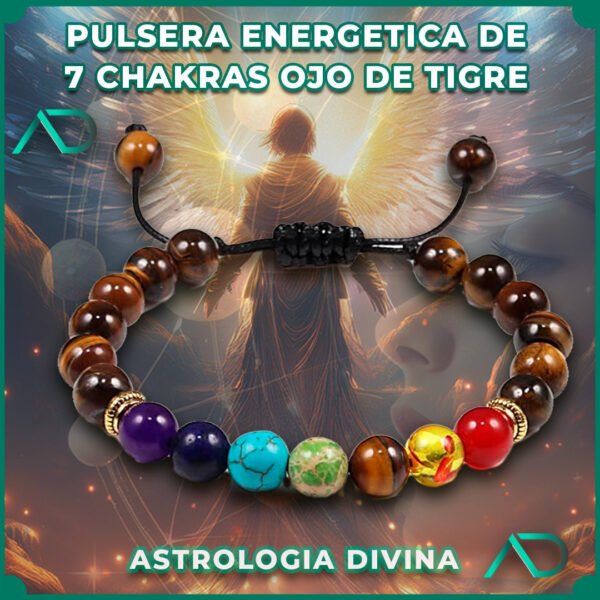 Pulsera de 7 Chakras con ojo de tigre